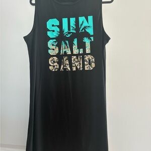 Black Sleeveless Dress Leopard Print, Size XL